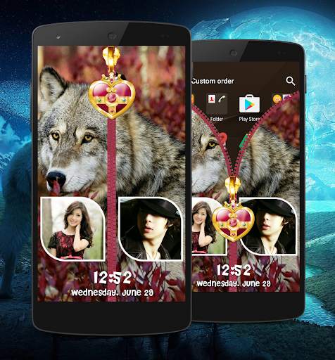 Wolf Zipper Lock Screen 3 تصوير الشاشة