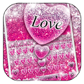 Pink Glitter Love Heart icon