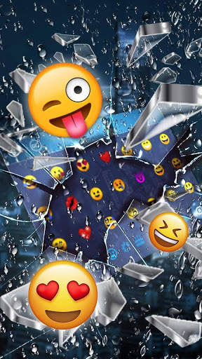 Raindrop Broken Glass Keyboard Theme screenshot 3