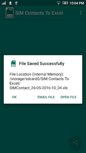 SIM Contacts To Excel screenshot 2