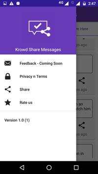 Krowd Share - WhatsApp, Messenger, WeChat, Hike .. screenshot 4
