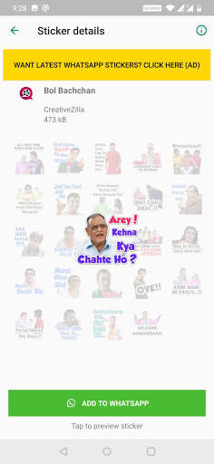 Animated Bollywood Stickers for WhatsApp screenshot 3
