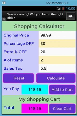 Shopping Calculator screenshot 3
