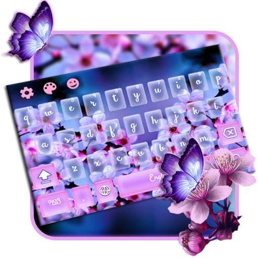 purple Sakura blossom Keyboard 10001003
