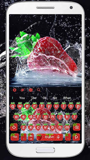 Strawberry Water Splash Keyboard Theme स्क्रीनशॉट 1