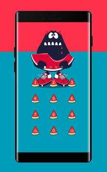 Watermelon APP Lock Theme Monster Pin Lock Screen 3 تصوير الشاشة