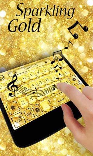 Sparkling Gold GO Keyboard Theme 4 تصوير الشاشة