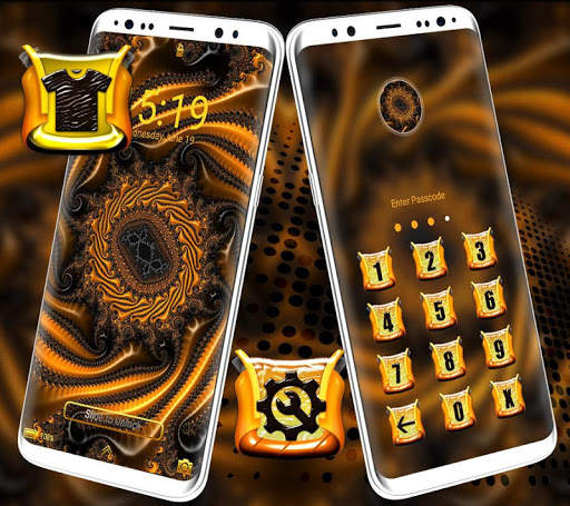 Golden Fractal Shape Launcher Theme screenshot 5