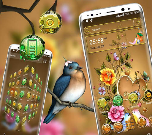 Bird Flower Launcher Theme स्क्रीनशॉट 2