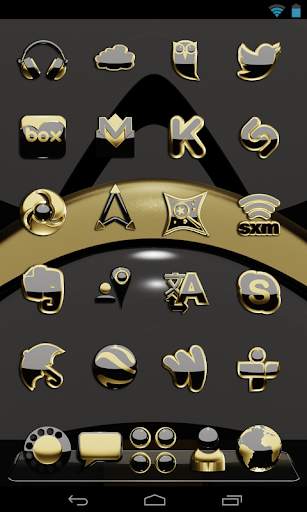 Next Launcher Theme black gold screenshot 2