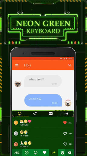 Neon Green Keyboard Theme & Emoji Keyboard 3 تصوير الشاشة