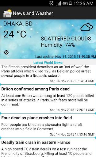 News and Weather screenshot 1