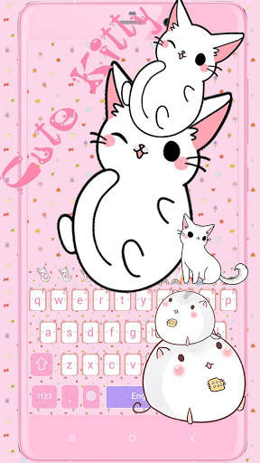 CUTE PINK KITTY Live Wallpaper Theme screenshot 3