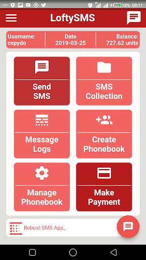Loftysms Application screenshot 2
