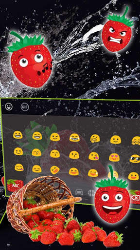 Strawberry Water Splash Keyboard Theme स्क्रीनशॉट 3