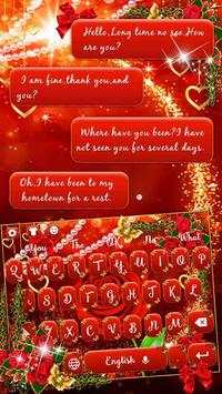 Shiny red rose gold butterfly keyboard theme screenshot 2