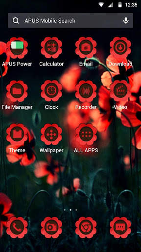 Rote Blume-APUS Launcher theme screenshot 2
