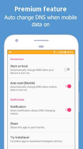 Thay đổi DNS (3G/ 4G/LTE / Wifi, Không cần Root) screenshot 2