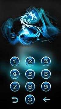 Neon Blue Dragon Phone Locker Theme screenshot 6