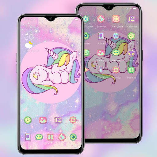 Merah muda bersinar tema unicorn sparkle galaxy screenshot 2