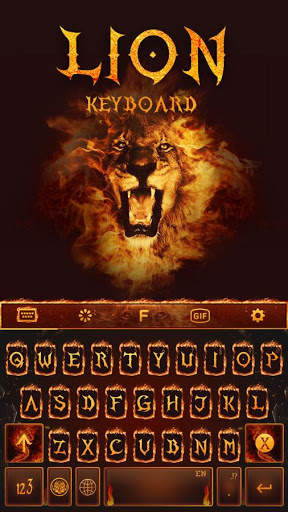Fire Lion Keyboard Theme - Emoji & Gif screenshot 1