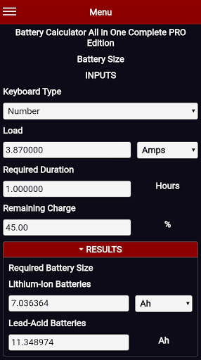 Battery Calculator All in One Complete PRO Edition screenshot 6