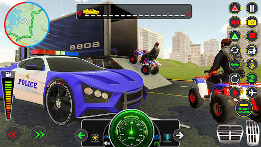 Police Muscle Car Cargo Plane screenshot 2