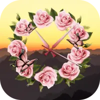 Rose Clock Live Wallpaper أيقونة