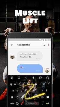 Muscle Lift Emoji Keyboard Theme for Messenger screenshot 4