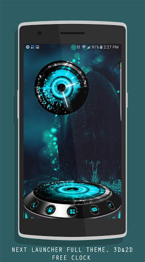 Alien Cyan Next Launcher theme screenshot 2