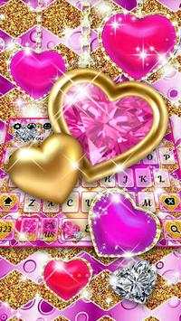 Pink Gold Heart Keyboard 2 تصوير الشاشة