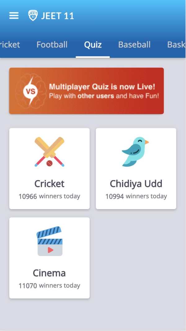 Jeet11 Mini - Unlimited Games and Quizzes स्क्रीनशॉट 4