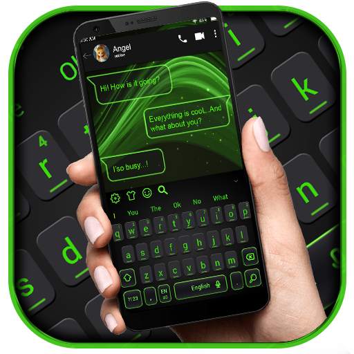 SMS Green Glow Keyboard Theme 10001001