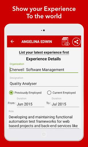 Curriculum vitae app CV Maker screenshot 9
