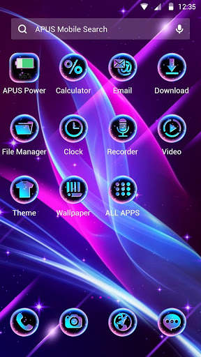 Blue Purple Neon APUS Launcher Theme screenshot 2