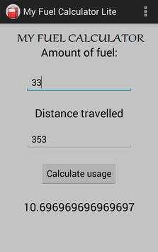 My Fuel Calculator Lite screenshot 2