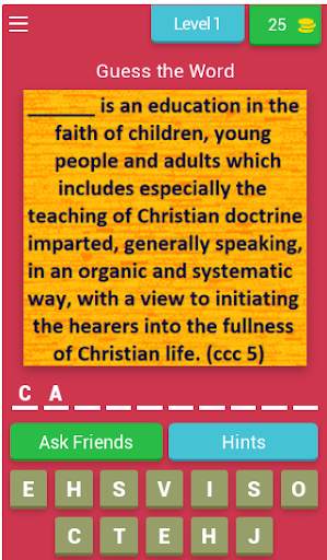 Catechism Quiz (Catholic Word Game) screenshot 1
