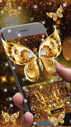 Golden Luxury Butterfly Keyboard screenshot 2