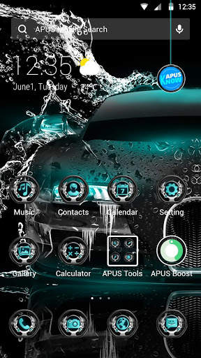 Blue Supercar APUS Launcher theme screenshot 1