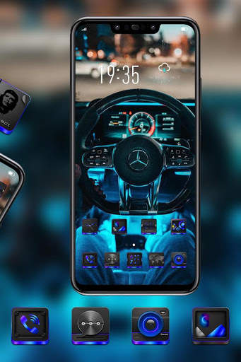 Tech Sense Steering Wheel Car Theme Galaxy M20 screenshot 2