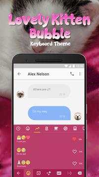Lovely Kitten Bubble Keyboard Theme for Snapchat screenshot 3