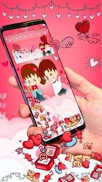Lovely 3D Valentine Day Launcher Theme screenshot 3
