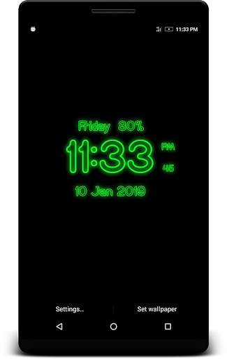 Neon Digital Clock Live Wp screenshot 1