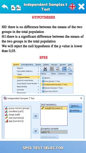 SPSS Test Selector screenshot 2