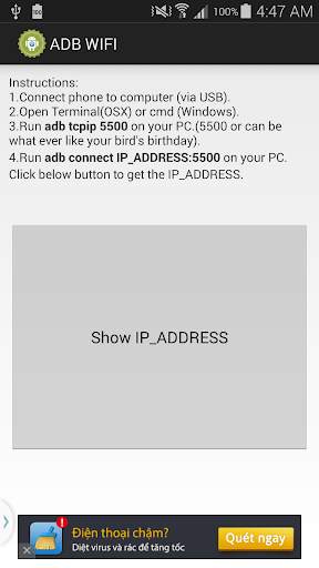 ADB Wifi (No Rooting) screenshot 1