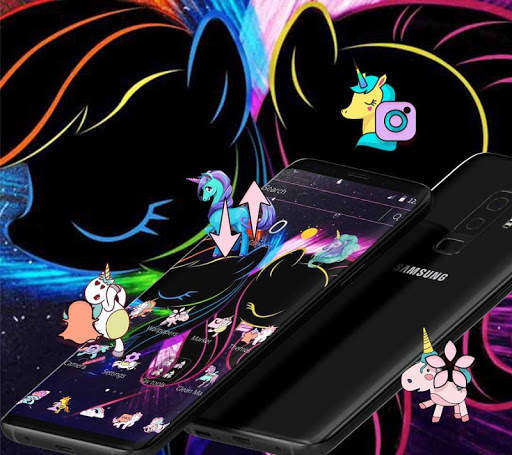 Black Neon Unicorn Theme screenshot 4