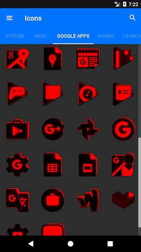 Flat Black and Red Icon Pack screenshot 8