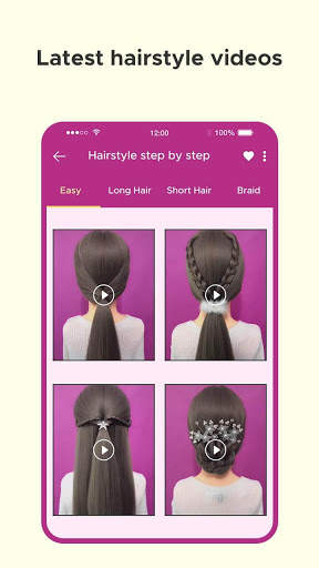 Hairstyles Step by Step Videos for Girls screenshot 1