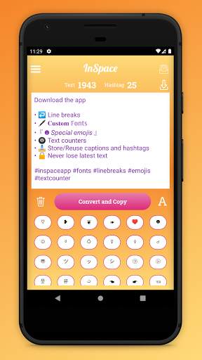 InSpace caption for Instagram screenshot 5