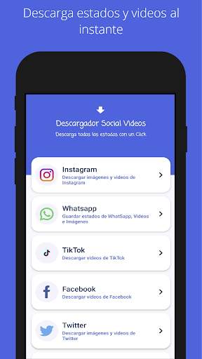 Descargador Social Videos y Estados screenshot 1